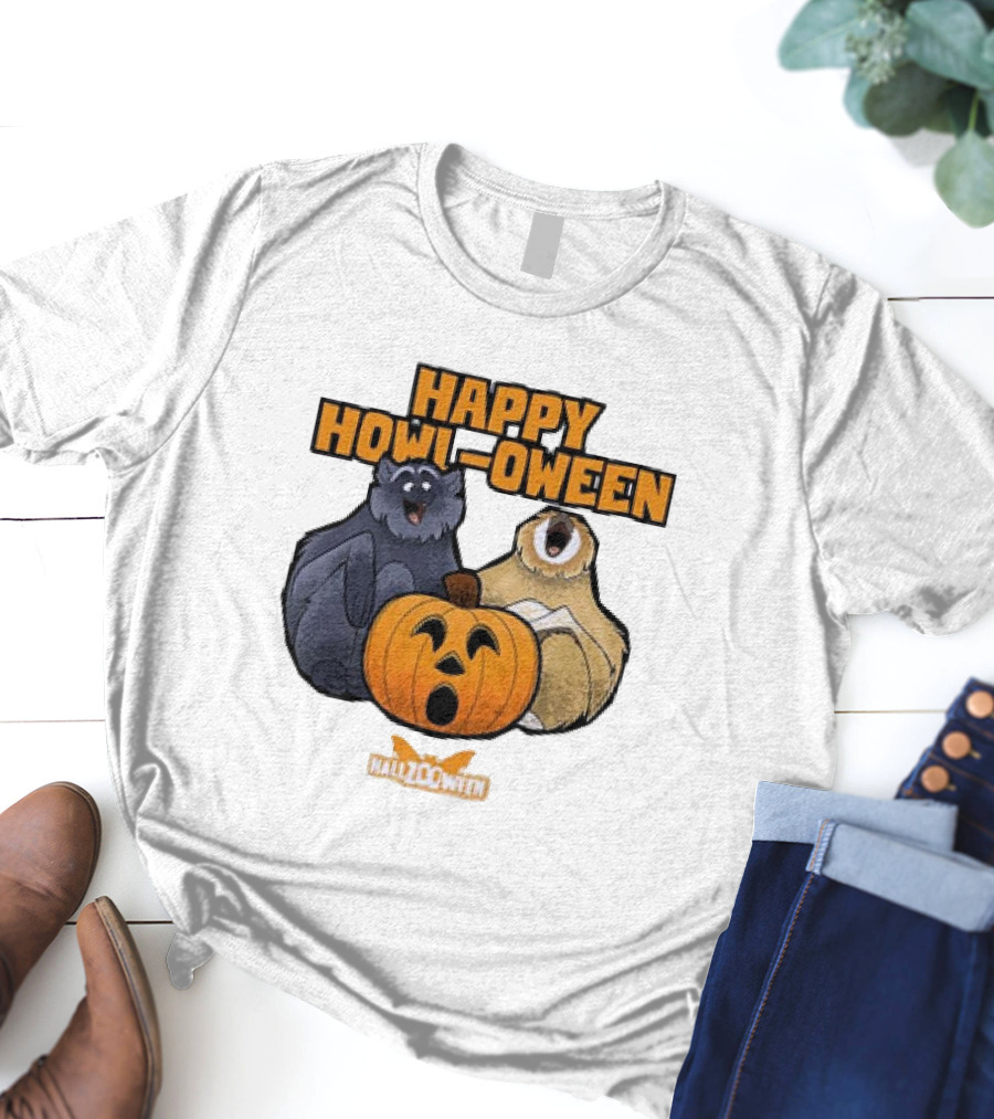 Happy Howl-oween Gibbons HallZOoween Pumpkin T-Shirt