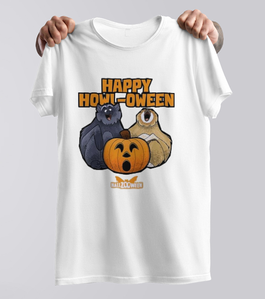 Happy Howl-oween Gibbons HallZOoween Pumpkin T-Shirt