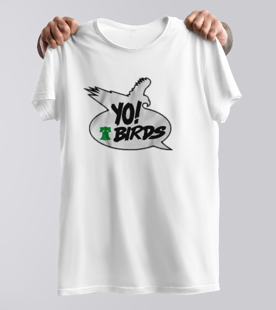 Philadelphia Eagles Yo Birds Liberty Bell Speech Bubble T-Shirt