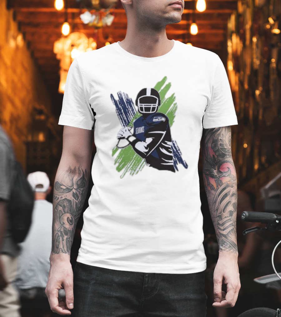 Seattle Seahawks Starter Player X Blue Green Football T-Shirt