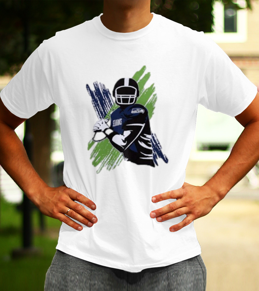 Seattle Seahawks Starter Player X Blue Green Football T-Shirt