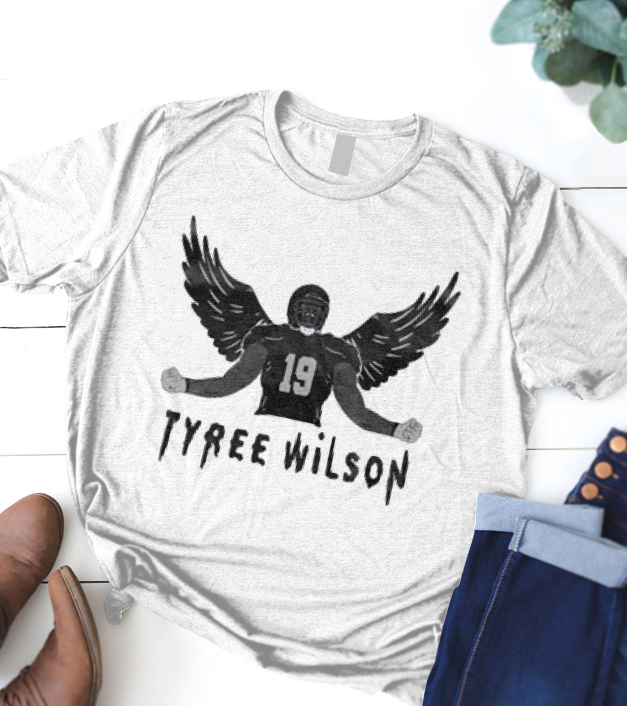 Tyree Wilson 19 Las Vegas Raiders Winged Football Player T-Shirt