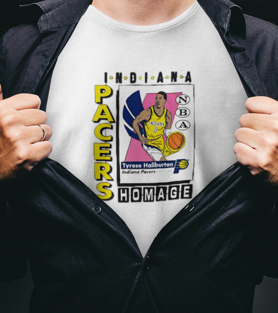 Tyrese Haliburton Indiana Pacers NBA Homage Vintage Skybox T-Shirt
