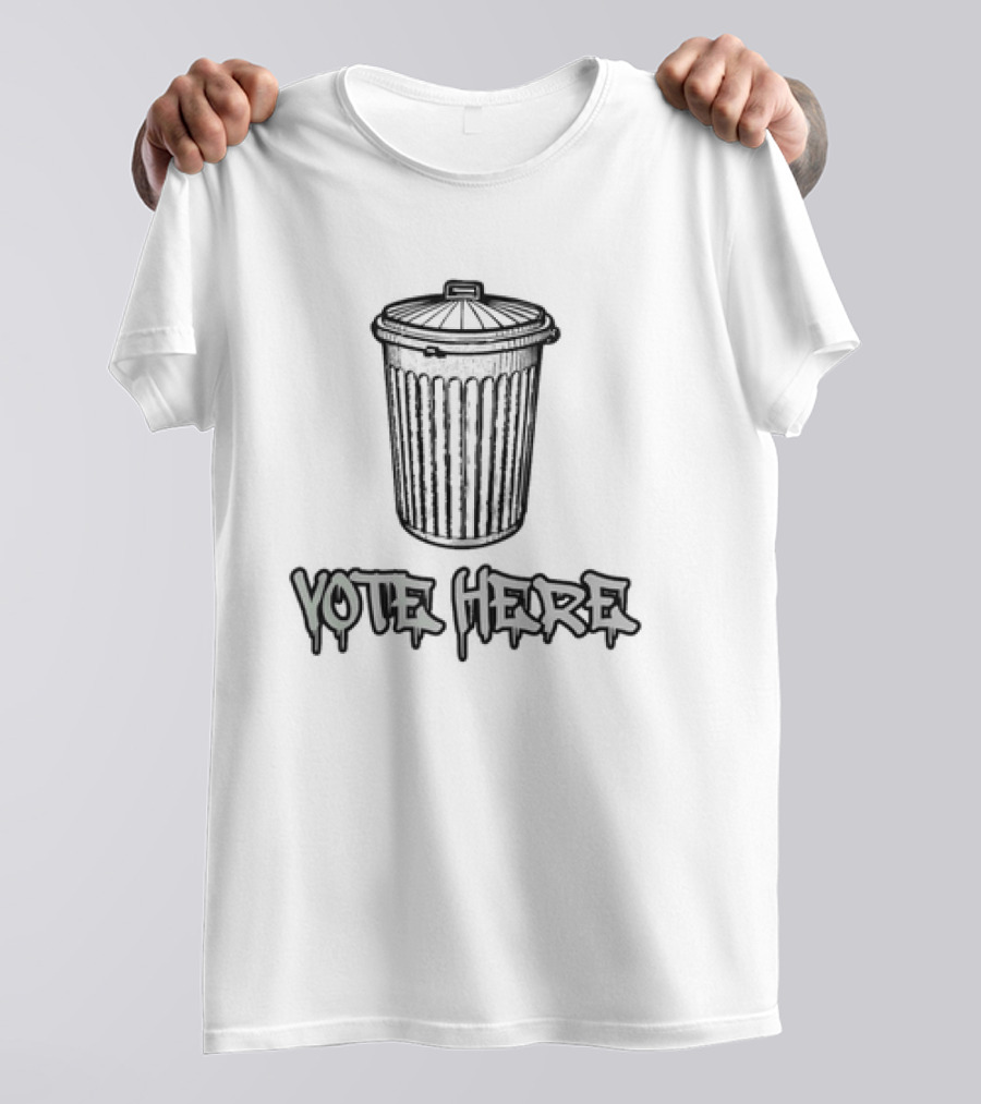 Vote Here Trash Can Graffiti T-Shirt