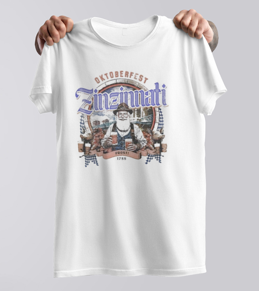 Oktoberfest Zinzinnati Prost 1788 Vintage Barrel Seal Cincinnati T-Shirt