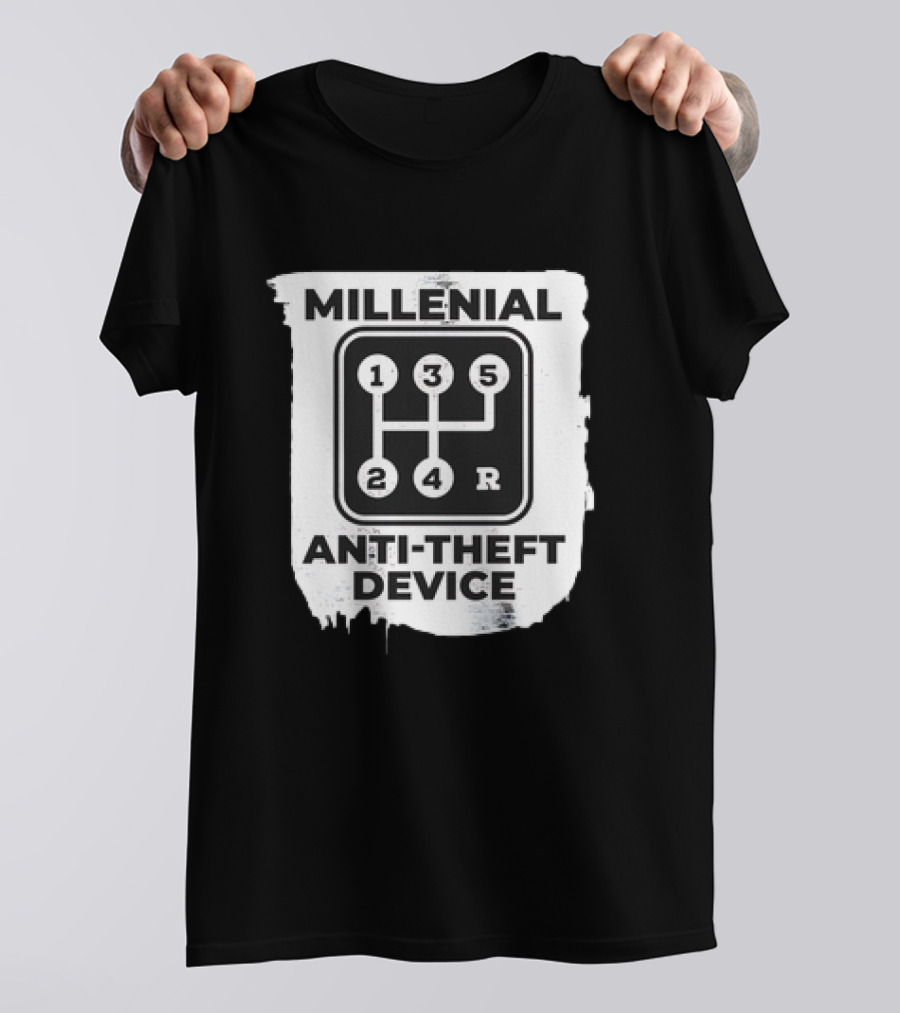Millenial Anti-Theft Device Manual Gear Shift T-Shirt