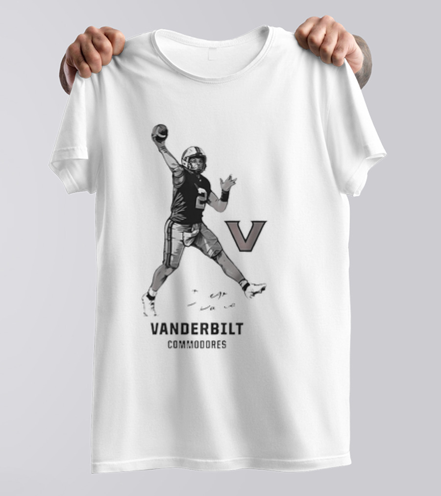 Vanderbilt Commodores Football Player Throwing Pose T-Shirt