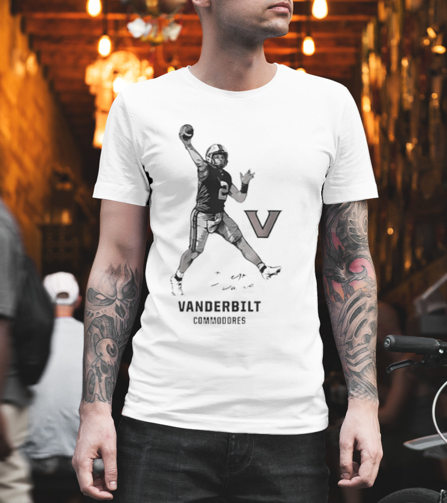 Vanderbilt Commodores Football Player Throwing Pose T-Shirt