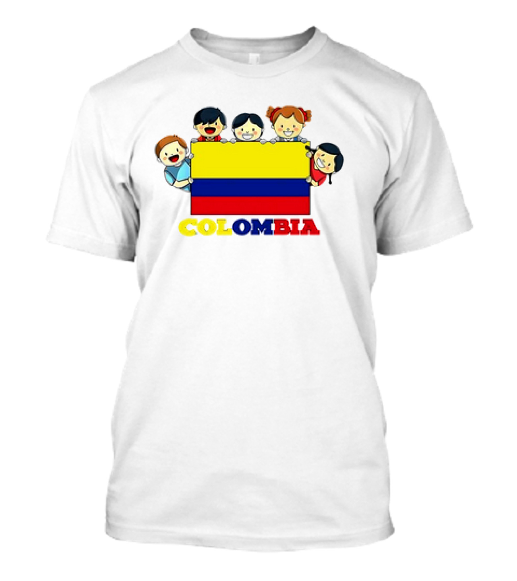 Colombia Flag Hispanic Heritage Month Cartoon Kids Colombian Flag T-Shirt