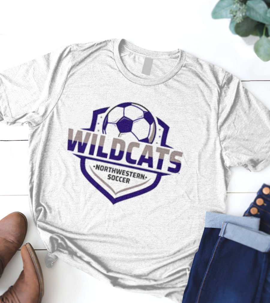 Wildcats Northwestern Soccer Shield Logo BOGO T-Shirt