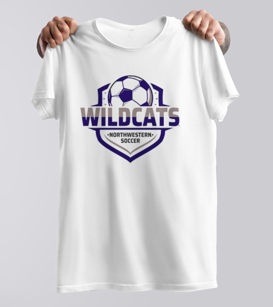 Wildcats Northwestern Soccer Shield Logo BOGO T-Shirt