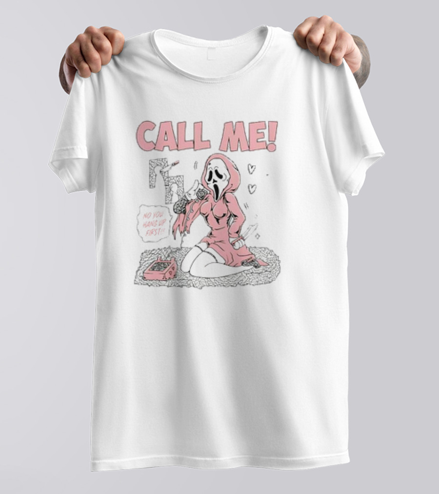 Ringup Cartoon Ghostface Girl Call Me No You Hang Up First T-Shirt