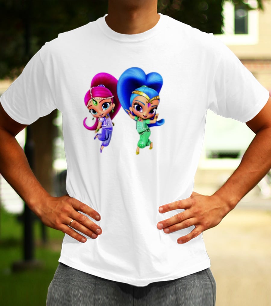 Shimmer And Shine Cartoon Girl Friend Duo With Vibrant Colors T-Shirt
