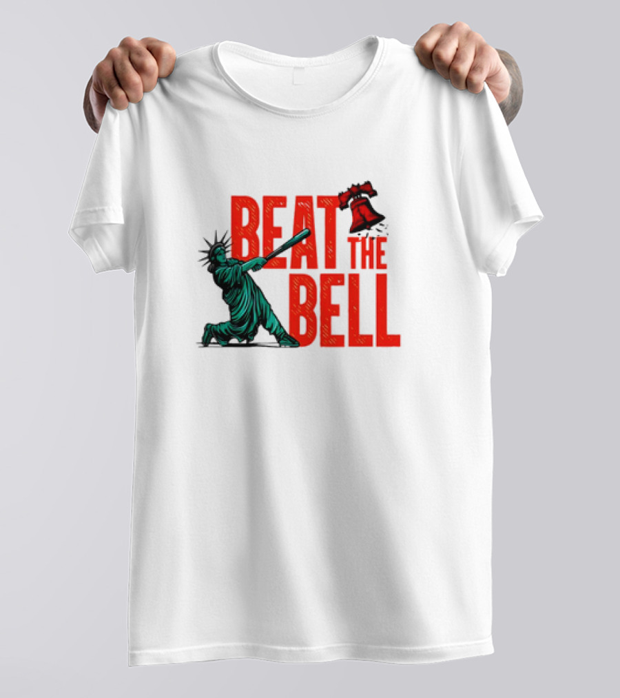 Statue Of Liberty Baseball Swing Beat The Bell Liberty Bell T-Shirt