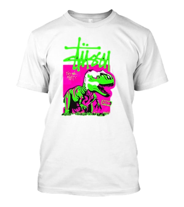 Stussy Big And Meaty Dino Cartoon T-Shirt