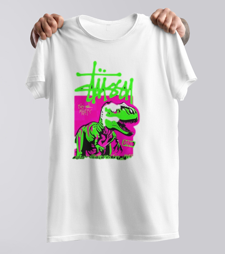 Stussy Big And Meaty Dino Cartoon T-Shirt