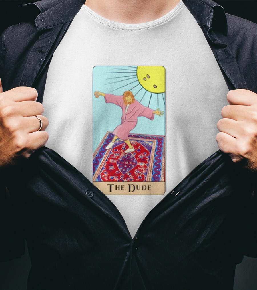 The Dude Tarot Card The Big Lebowski Bowling Rug Sun T-Shirt