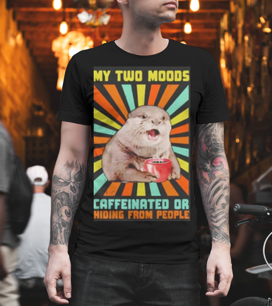 My Two Moods Caffeinated Or Hiding From People Retro T-Shirt
