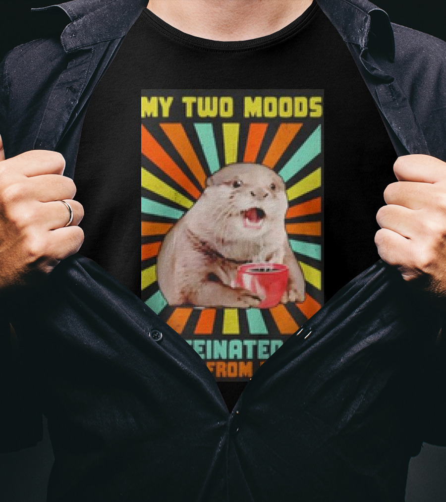 My Two Moods Caffeinated Or Hiding From People Retro T-Shirt