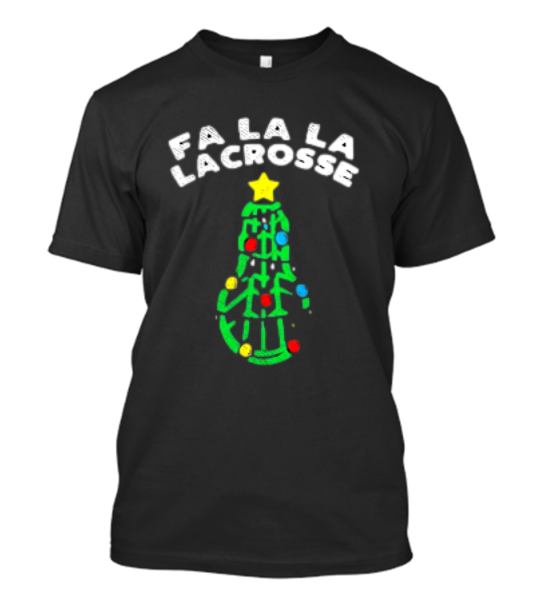 Fa La La Lacrosse Christmas Tree Holiday Sports T-Shirt