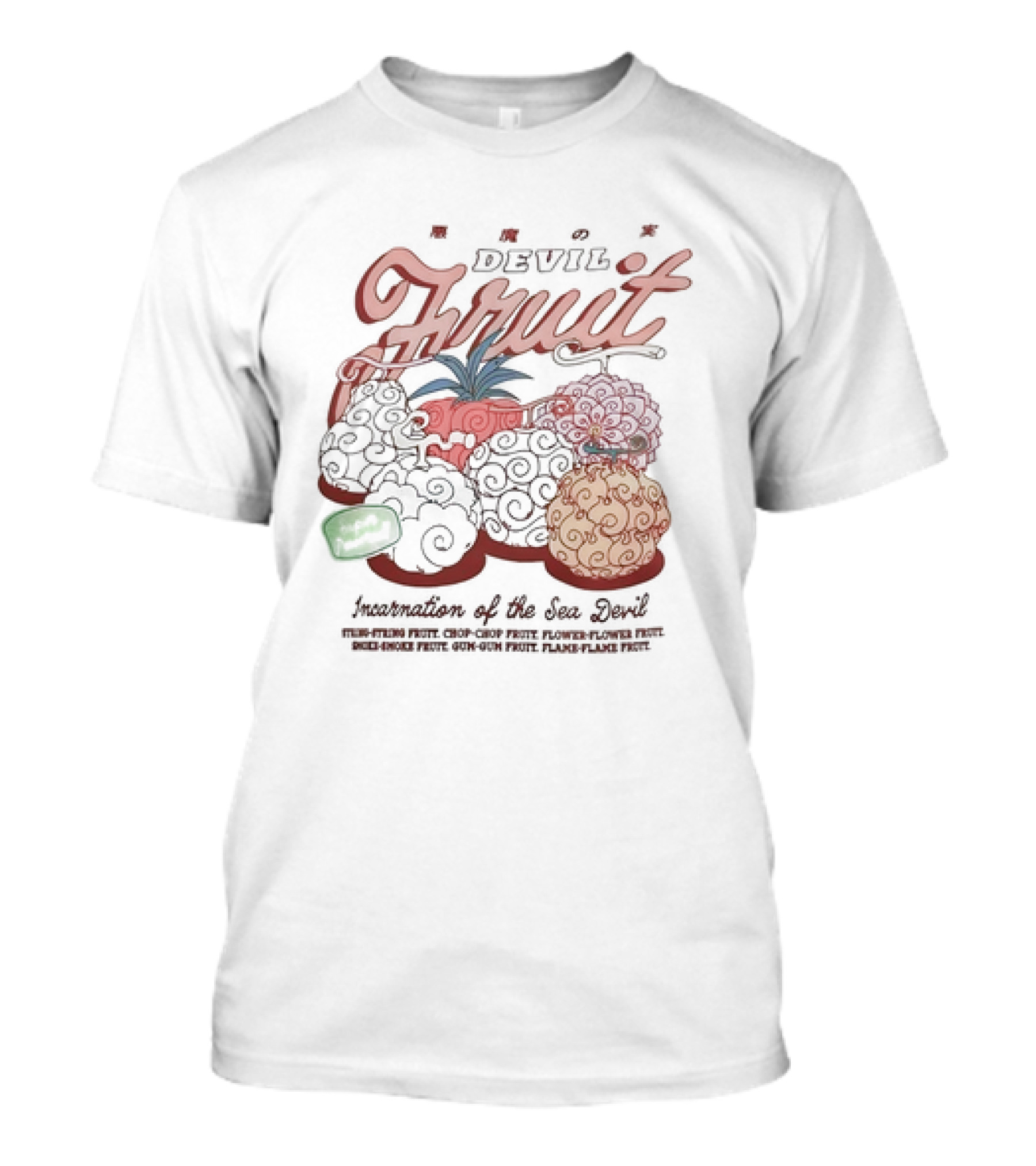 Devil Fruit Incarnation Of The Sea Devil Gum-Gum Chop-Chop Flame-Flame T-Shirt