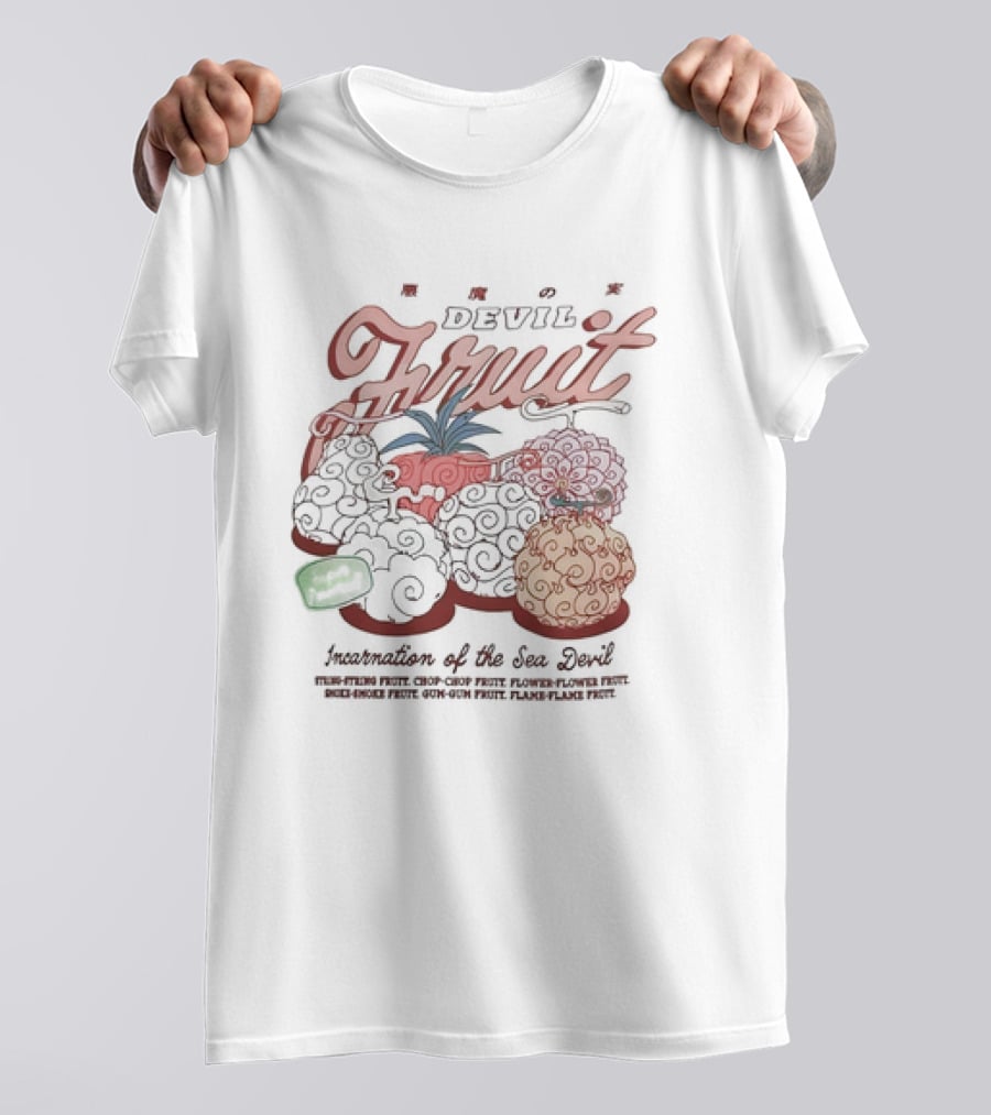 Devil Fruit Incarnation Of The Sea Devil Gum-Gum Chop-Chop Flame-Flame T-Shirt