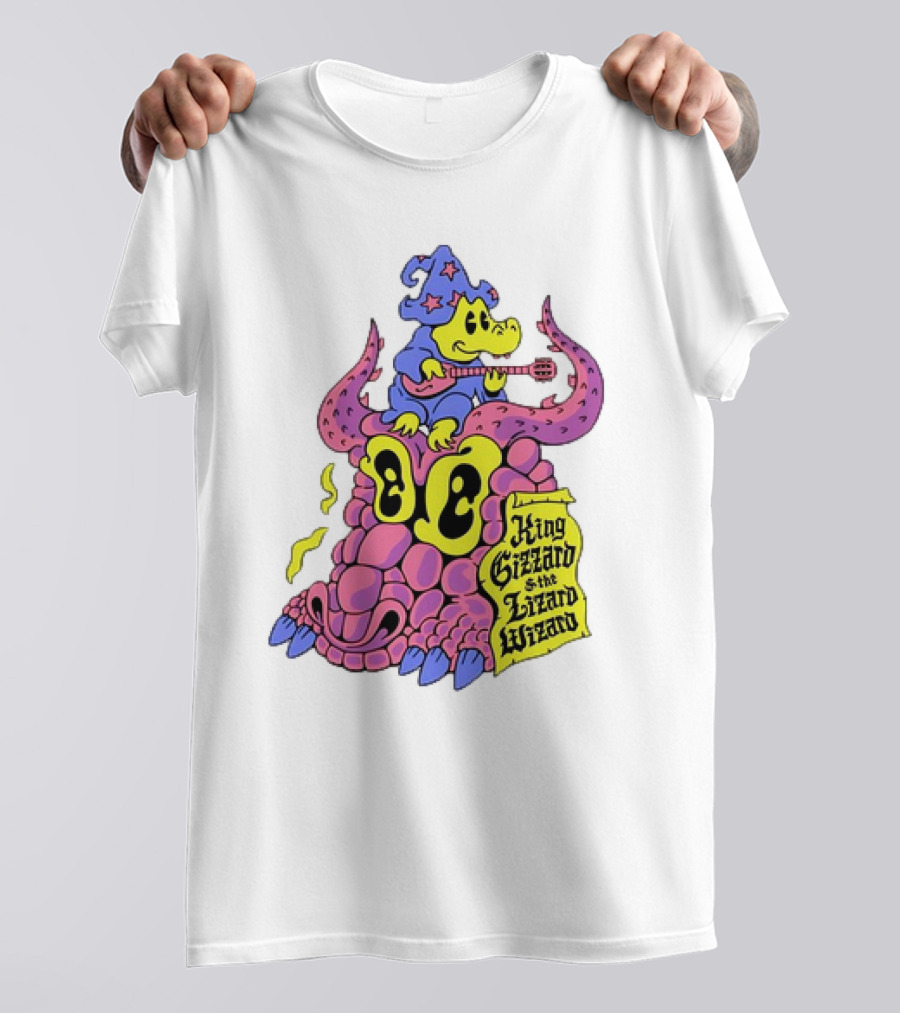 King Gizzard And The Lizard Wizard Gator Wizard Playing Guitar On Monster Head T-Shirt
