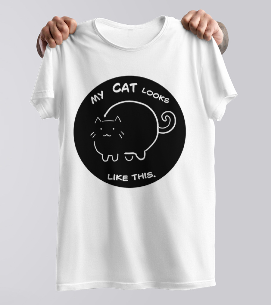 My Cat Looks Like This Adorable Cartoon Kitty Drawing T-Shirt