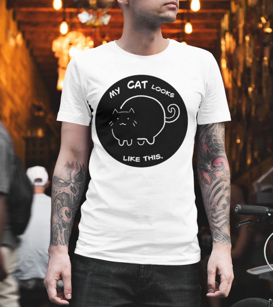 My Cat Looks Like This Adorable Cartoon Kitty Drawing T-Shirt
