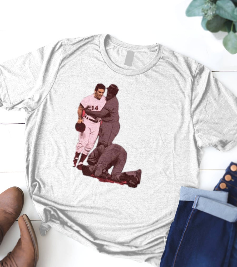 Pete Rose Levels Ray Fosse Baseball Collision Moment T-Shirt