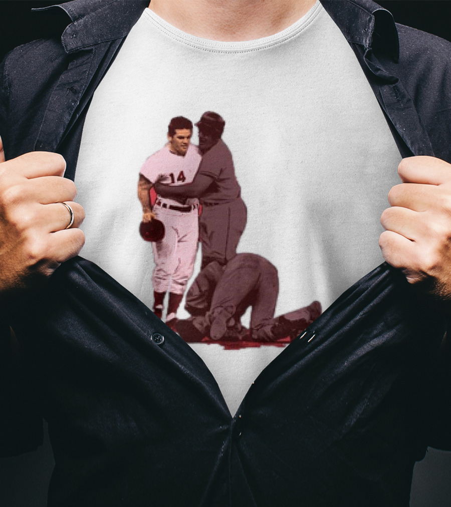 Pete Rose Levels Ray Fosse Baseball Collision Moment T-Shirt