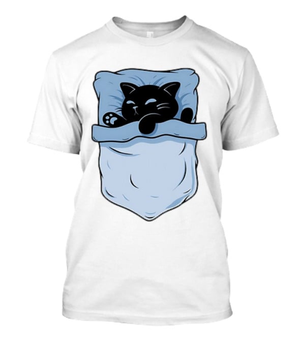 Pocket Nap Sleeping Cat Cuteness Cozy In Your Pocket T-Shirt