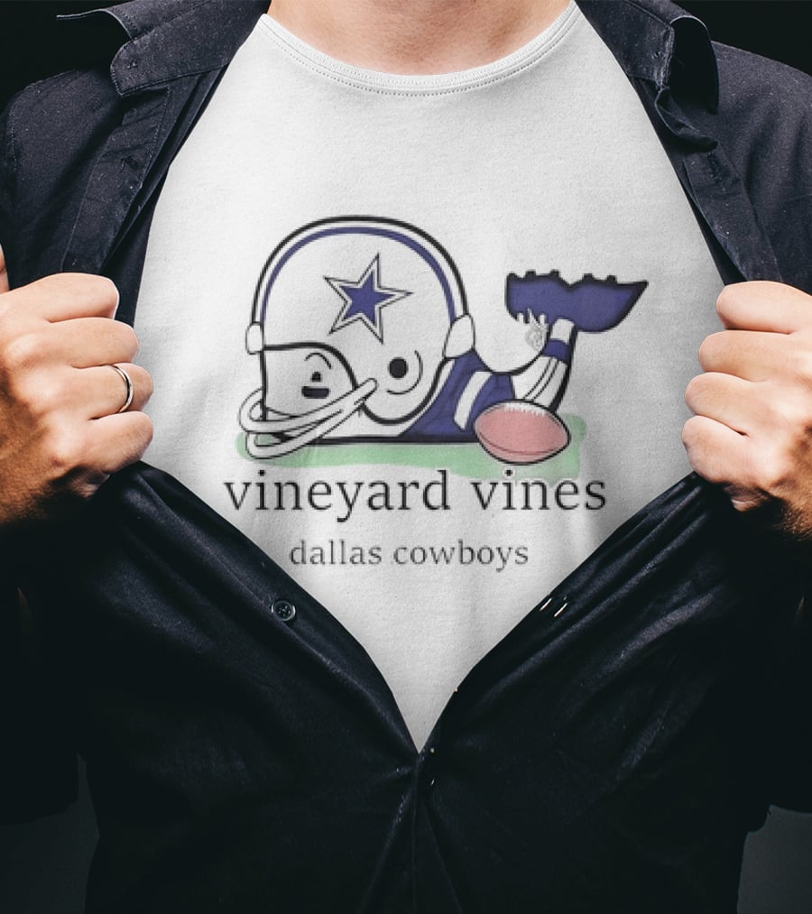 Vineyard Vines Dallas Cowboys Football Helmet Whale T-Shirt