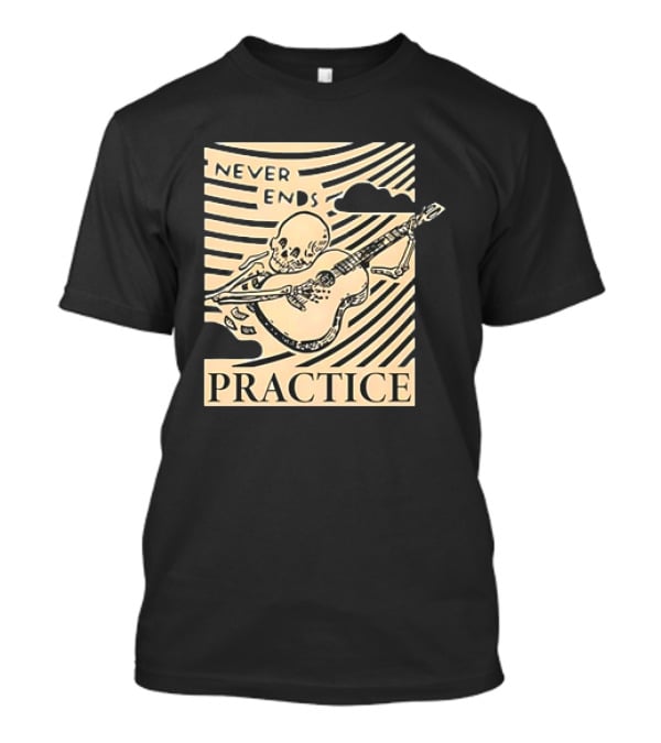 Lindy Day Never Ends Practice Skeleton Guitar T-Shirt