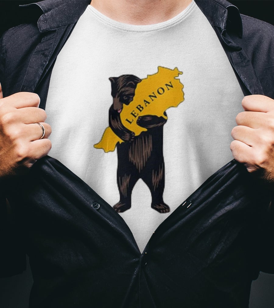Bear Hugging Lebanon Map T-Shirt