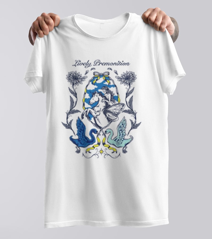 Lively Premonition Unicorn Fairy With Floral Swans T-Shirt