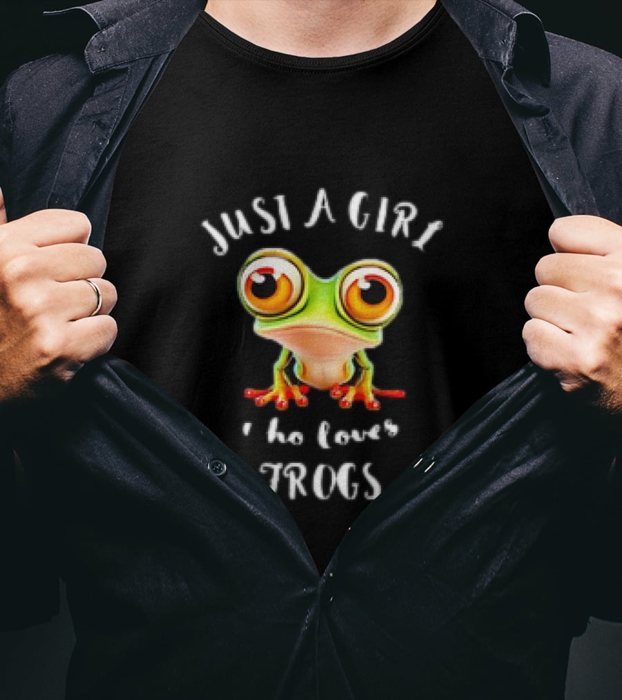 Just A Girl Who Loves Frogs Red Eyed Tree Frog Meme T-Shirt