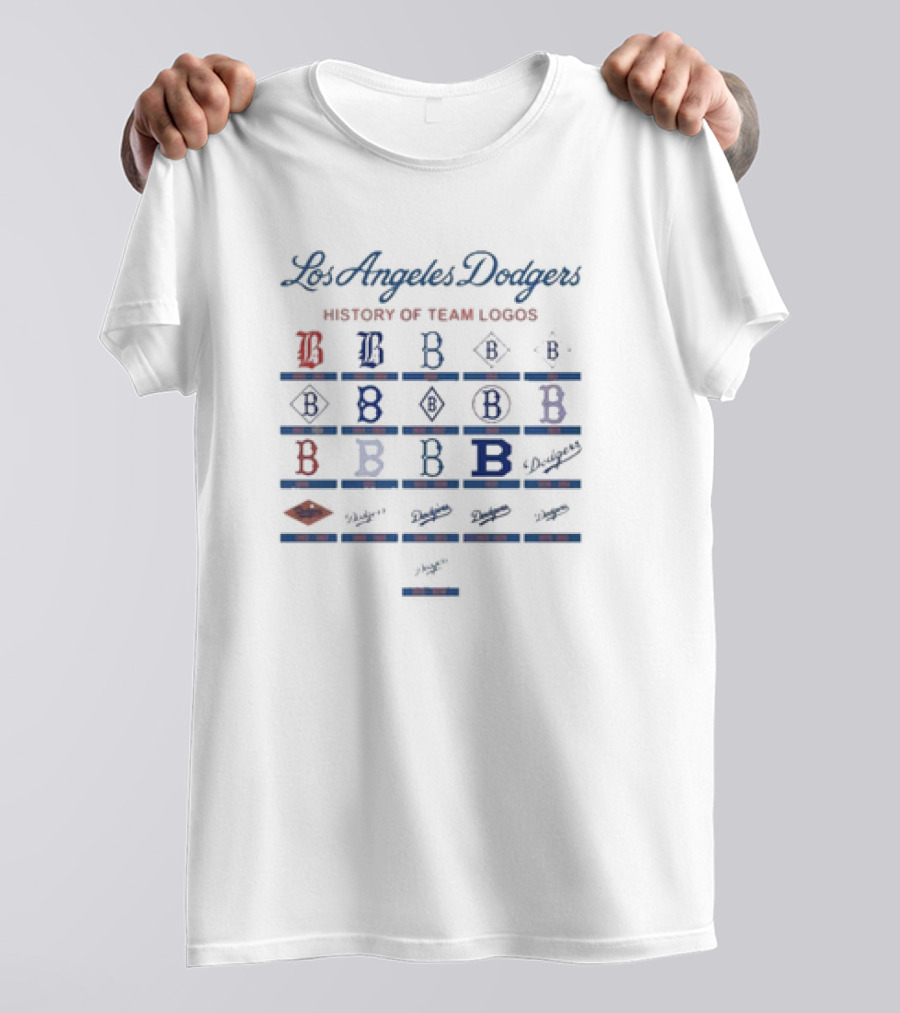 Los Angeles Dodgers Evolution Of Team Branding T-Shirt