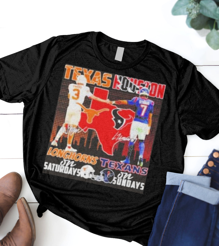 Texas Longhorns Longhorns On Saturdays Texans On Sundays T-Shirt