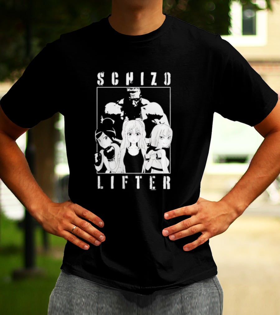 Schizo Lifter Anime Characters Boxing Gym Fitness T-Shirt