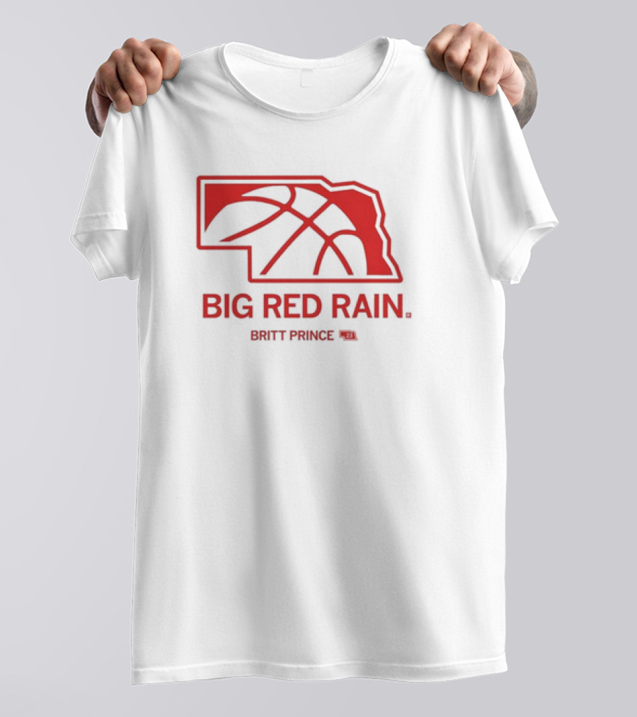 Big Red Rain Britt Prince Nebraska Basketball 21 T-Shirt
