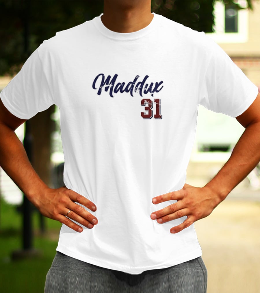 Greg Maddux 31 Chicago Baseball Script T-Shirt