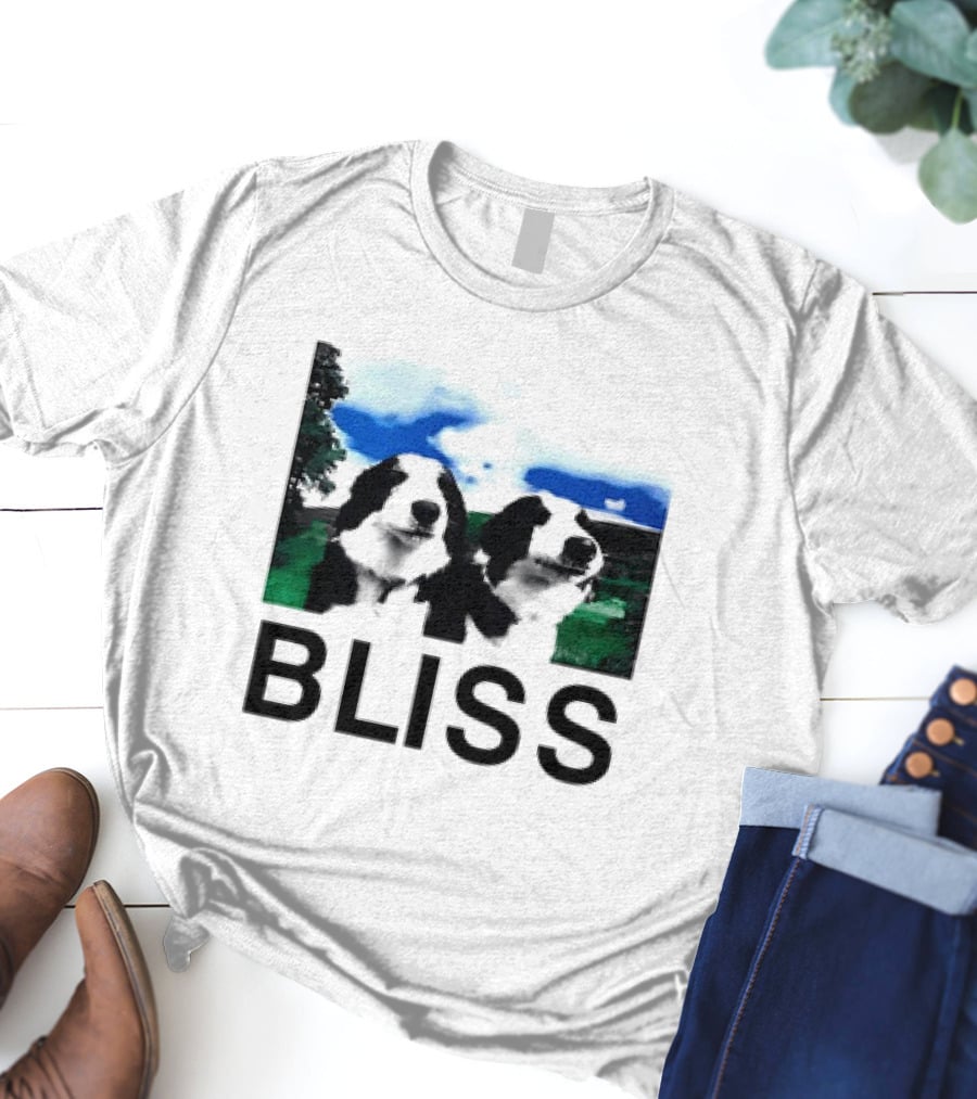 BLISS Henry Dog Meme Two Dogs Green Landscape T-Shirt