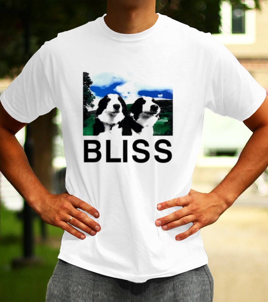 BLISS Henry Dog Meme Two Dogs Green Landscape T-Shirt
