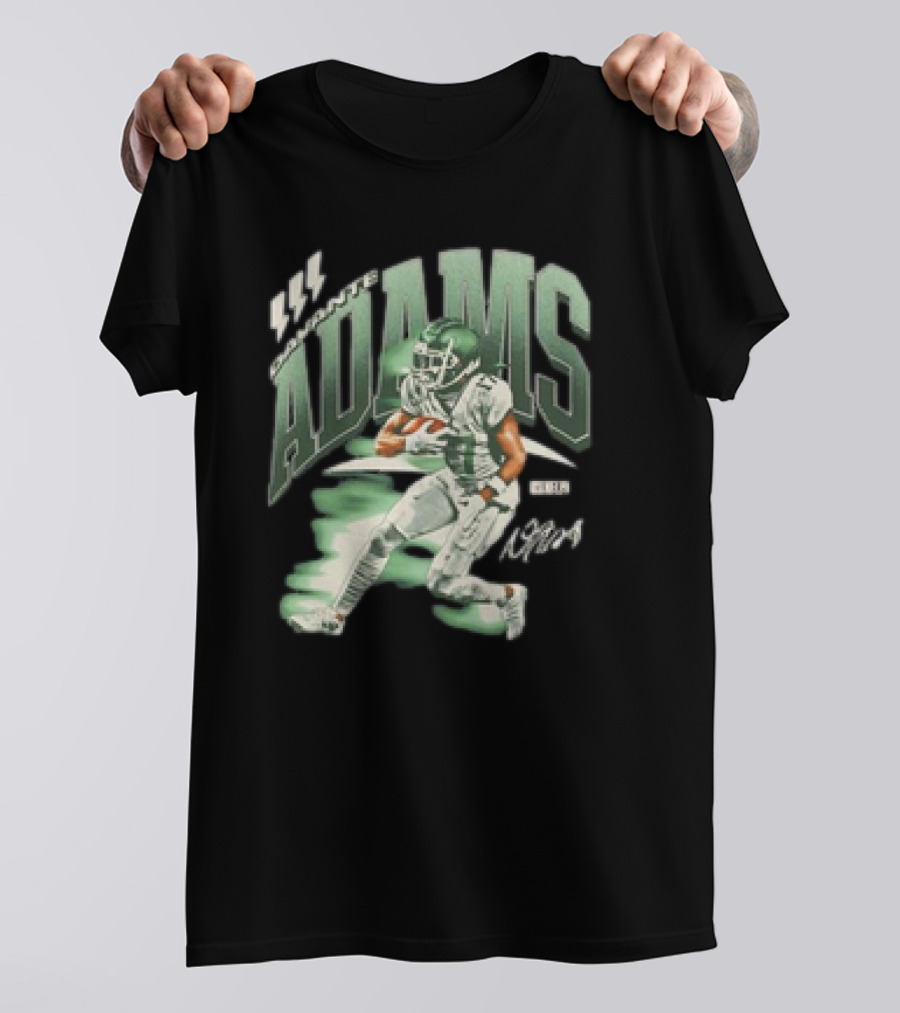 Davante Adams New York Jets Retro Football Player Action T-Shirt