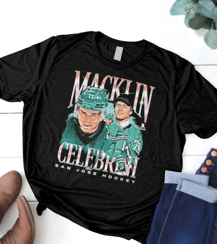 Macklin Celebrini San Jose Hockey Vintage Style Player T-Shirt