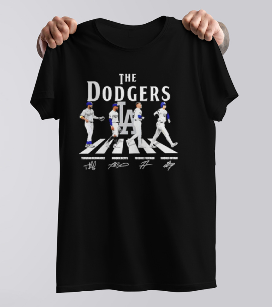 The Dodgers Abbey Road LA Teoscar Hernandez Mookie Betts Freddie Freeman Shohei Ohtani Signatures T-Shirt