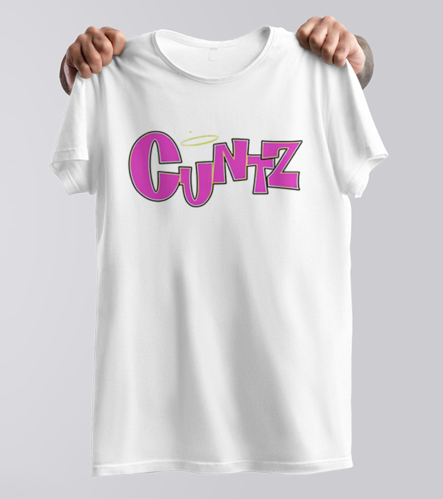 Cuntz Pink Cartoon Style Text With Halo T-Shirt