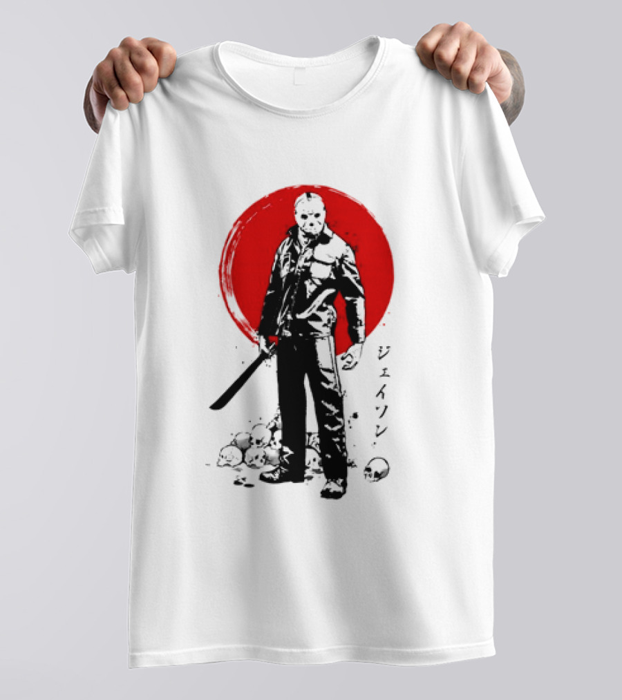 Jason Voorhees Friday The 13th Japanese Sumi-e Style T-Shirt