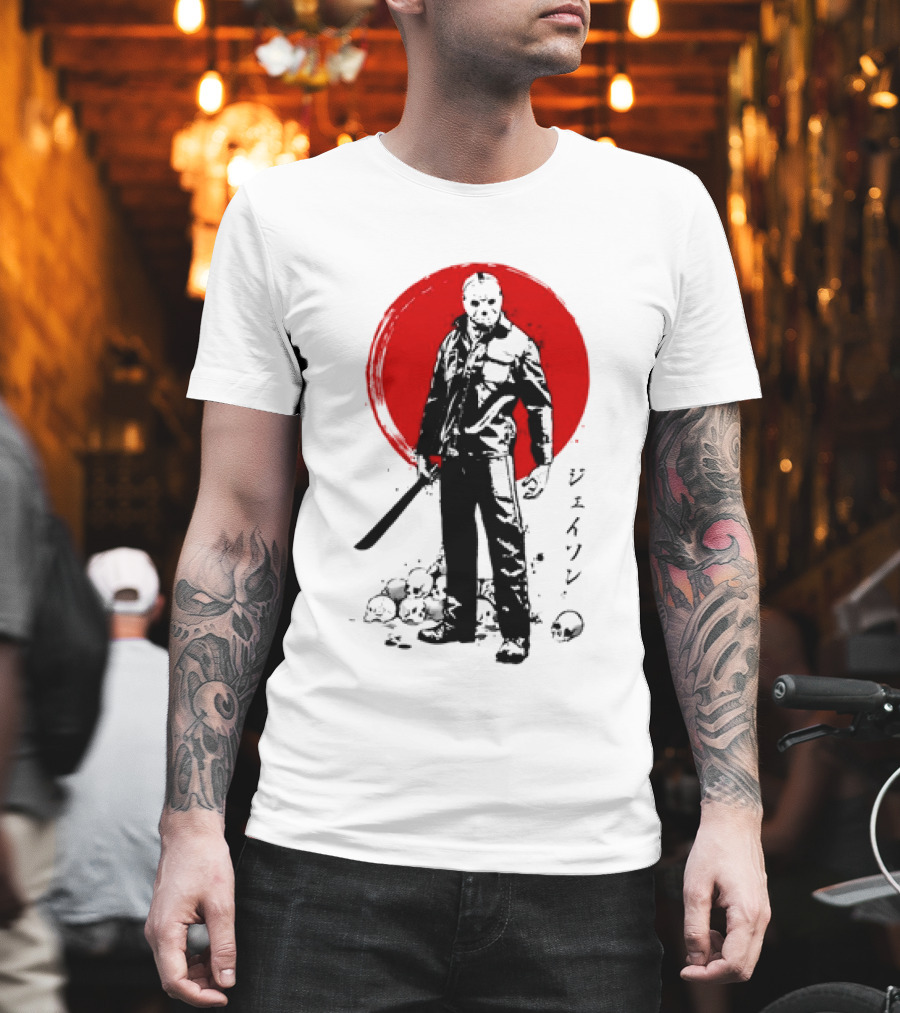 Jason Voorhees Friday The 13th Japanese Sumi-e Style T-Shirt